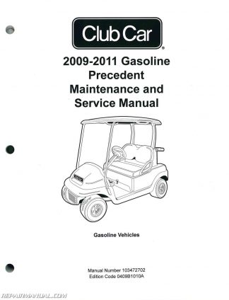 1986-1991 Club Car Carryall I Gas Maintenance And Service Manual