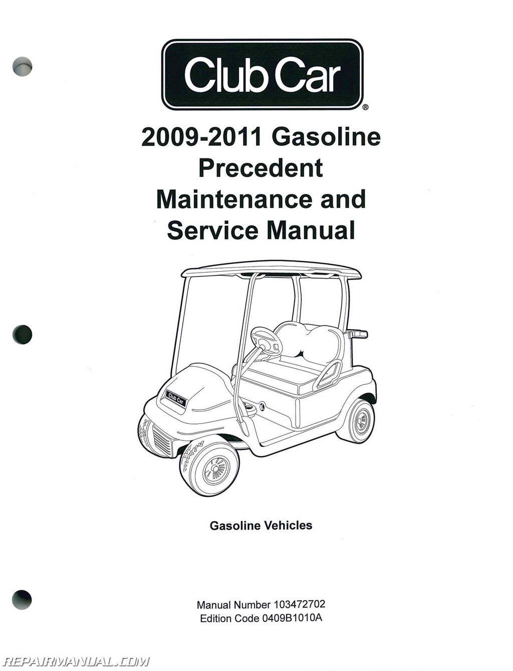 2009-2011 Club Car Gasoline Precedent Maintenance And ... electric club car solenoid wiring diagram 94 