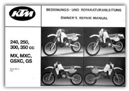 Official 1985 KTM 240 250 300 350 Owners Repair Manual