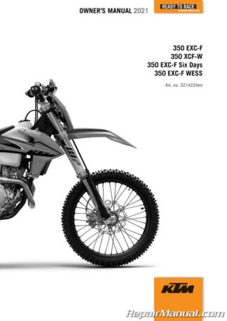2021 KTM 350 EXC-F, 350 XCF-W Printed Motorcycle Owners Manual