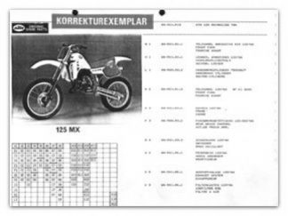Official 1986 KTM 125 GS MX MXC Engine and Chassis Spare Parts Book