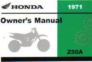 Official 1971 Honda Z50A Motorcycle Owners Manual