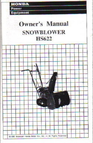 Honda HS622 Snowblower Owners Manual