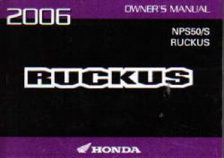 Official 2006 Honda NPS50 S Owners Manual