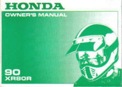 Official 1990 Honda XR80R Owner Manual