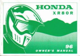 Official 1996 Honda XR80RT Motorcycle Owners Manual