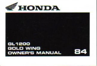 Official 1984 Honda GL1200 Motorcycle Owner Manual