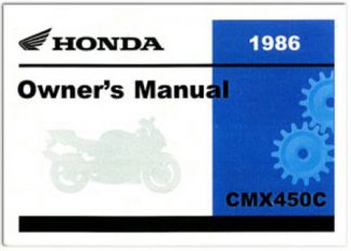 Official 1986 Honda CMX450C Rebel Owner Manual