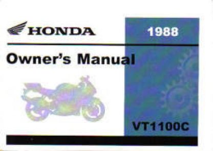 Official 1988 Honda VT1100C Shadow Owner Manual