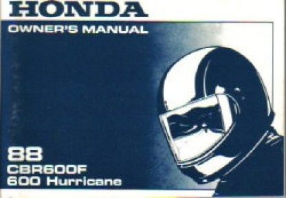 Official 1988 Honda CBR600F Hurricane Owner Manual