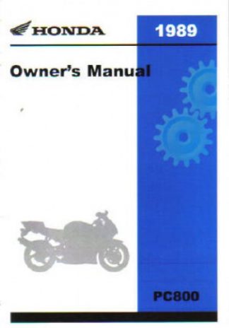 Official 1989 Honda PC800 Pacific Coast Factory Owners Manual