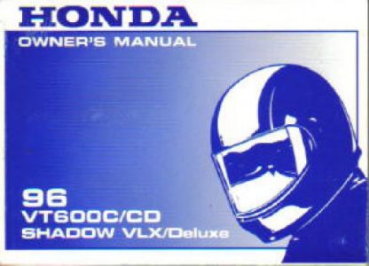 Official 1996 Honda VT600C CD Factory Owners Manual