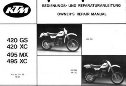 Official 1983-1984 KTM 420-495 Owners Repair Manual
