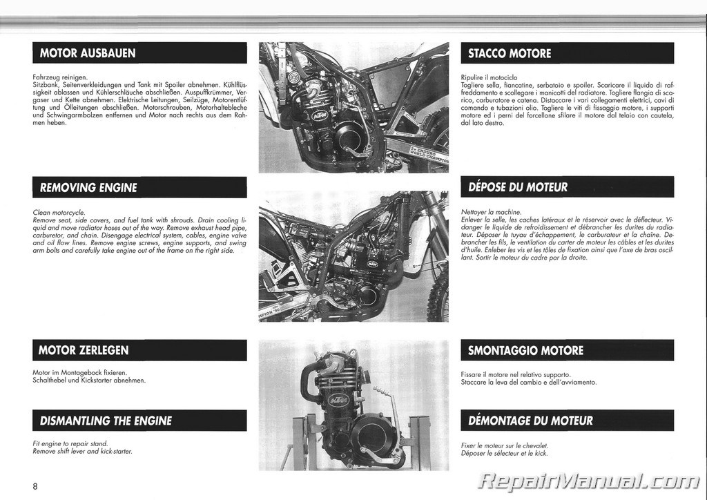 Chassis Manual 1992 KTM 500 600 LC4 Motorcycle Owners Manual 