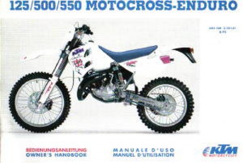 89 Manuel propriétaire KTM 125 350 500 540 cross enduro owner's manual ed 