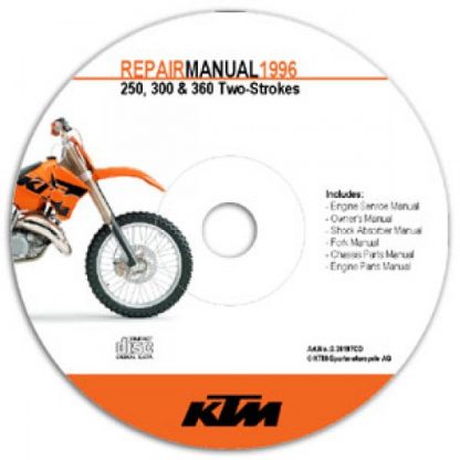 Official 1996-1997 KTM 250 300 360 Repair Manuals on CD-ROM