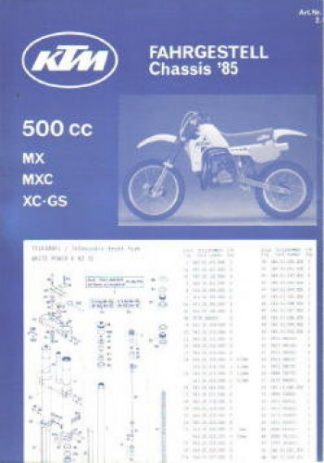 Official 1985 KTM 500 Chassis Spare Parts Poster