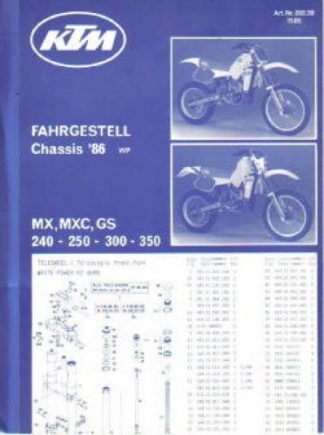 Official 1986 KTM Chassis Spare Parts Poster