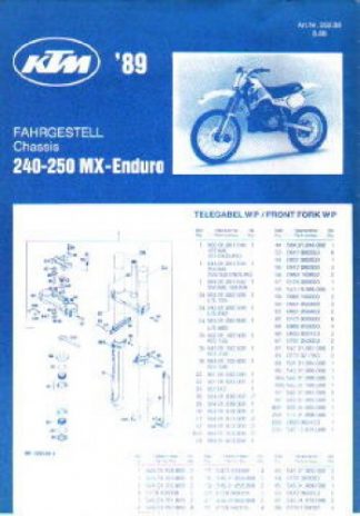 Official 1989 KTM 250 MX Enduro Chassis Spare Parts Poster