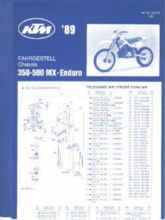 Official 1989 KTM 350 500 Chassis Spare Parts Poster
