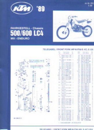 Official 1989 KTM 500 600 LC4 Chassis Spare Parts Poster