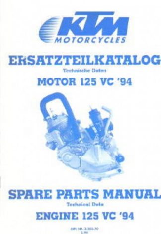 Official 1994 KTM 125 Engine Spare Parts Manual