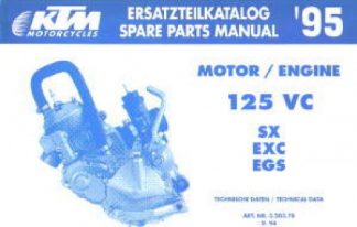 Official 1995 KTM 125VC SX EXC EGS Engine Spare Parts Manual