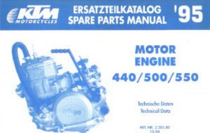 Official 1995 KTM 440 500 550 Engine Spare Parts Manual