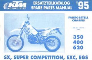 Official 1995 KTM 350 400 620 SX SC EXC EGS Chassis Spare Parts Manual