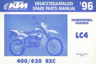 Official 1996 KTM 400 620 RXC Chassis Spare Parts Manual