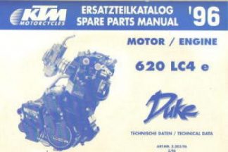 Official 1996 KTM 400 620 LC4 Engine Spare Parts Manual