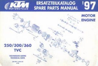 Official 1997 KTM 250 300 360 Engine Spare Parts Manual
