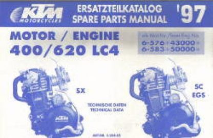 Official 1997 KTM 400 620 LC4 Engine Spare Parts Manual