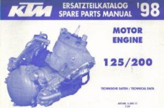 Official 1998 KTM 125 200 Engine Spare Parts Manual