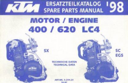 Official 1998 KTM 400 620 LC4 Engine Spare Parts Manual