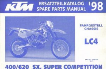 Official 1998 KTM 400 620 SX SC Chassis Spare Parts Manual