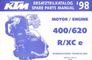 Official 1998 KTM 400 620 R XCe Engine Spare Parts Manual