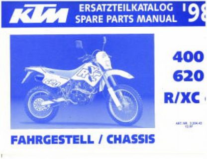 Official 1998 KTM 400 620 R XCe Chassis Spare Parts Manual