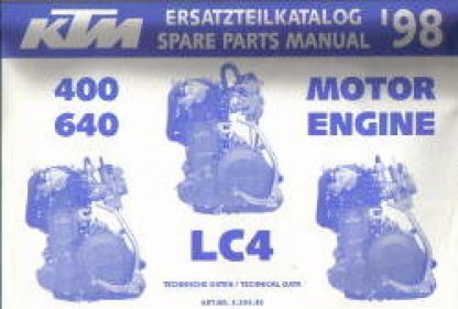 Official 1998 KTM 400 640 LC4 Engine Spare Parts Manual