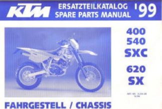 Official 1999 KTM 400 540 SXC 620SX Chassis Spare Parts Manual