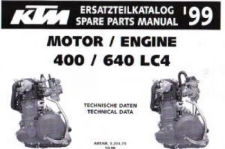 Official 1999 KTM 400 640 LC4 Engine Spare Parts Manual