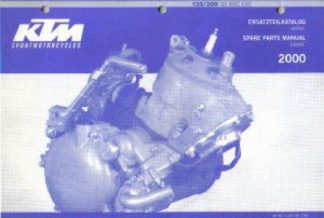 Official 2000 KTM 125 200 SX MXC EXC Engine Spare Parts Manual