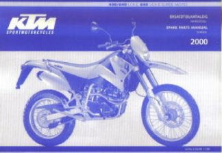 Official 2000 KTM 400 640 LC4-E 640 LC4-E Super Moto Chassis Spare Parts Manual