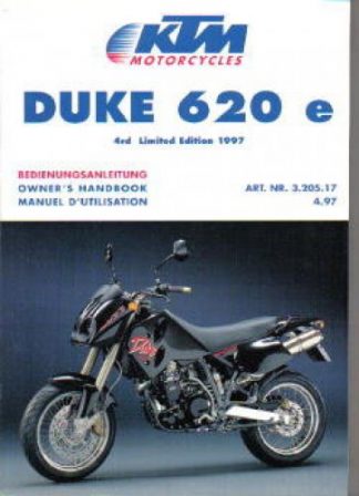 Official 1997 KTM 620e Duke Owners Handbook