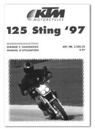 Official 1997 KTM 125 Sting Owners Handbook