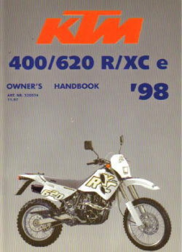 Official 1998 KTM 400 620 R XC e Owners Handbook