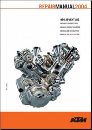 Official 2004 KTM 950 Adventure Engine Repair Manual Paper