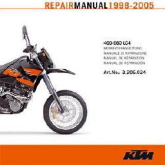 Official 1998-2005 KTM 400-660 LC4 Engine Repair Manual on CD ROM