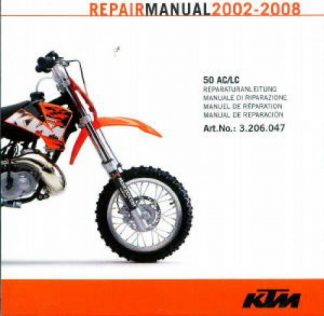 Official 2002-2008 KTM 50 AC LC Repair Manual on CD-ROM