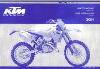 Official 2001 KTM 125 200 SX MXC EXC Racing Chassis Spare Parts Manual